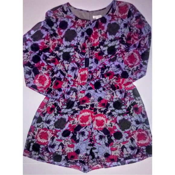 Leith Floral Keyhole Neck Long Sleeve Romper - Picture 2 of 4